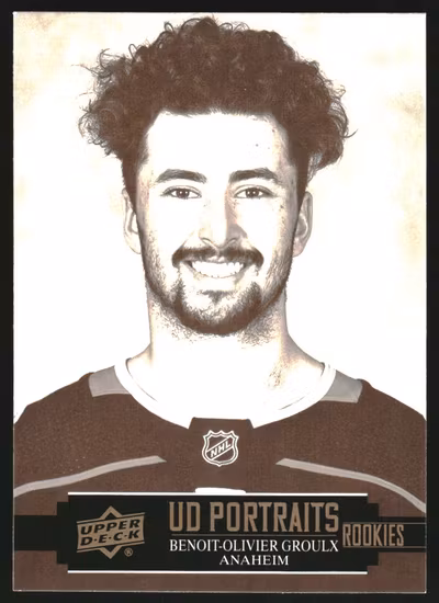 2021-22 Upper Deck Portraits #P49 Benoit-Olivier Groulx (10-QQ4-NHLDUCKS)