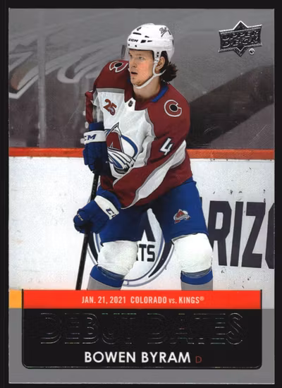 2021-22 Upper Deck Debut Dates #DD13 Bowen Byram (12-QQ5-NHLAVALANCHE)