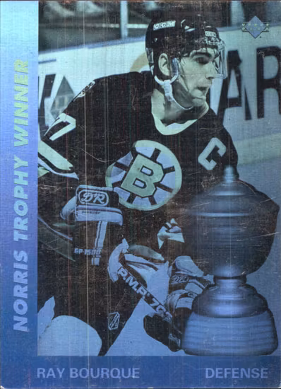 1991-92 Upper Deck Award Winner Holograms #AW5A Ray Bourque (10-QQ8-NHLBRUINS)
