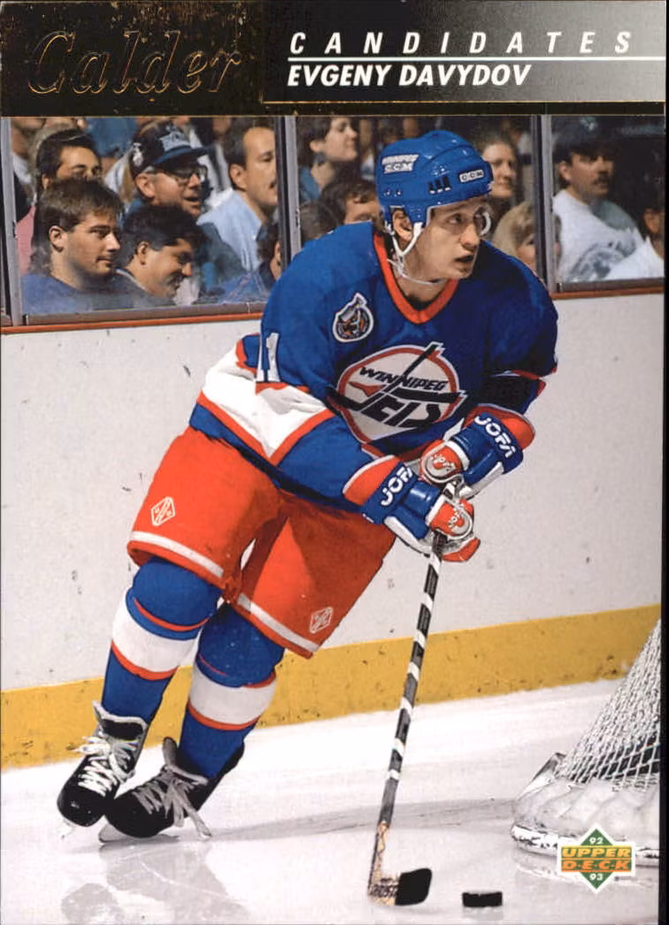 1992-93 Upper Deck Calder Candidates #CC19 Evgeny Davydov (12-QQ8-NHLJETS)