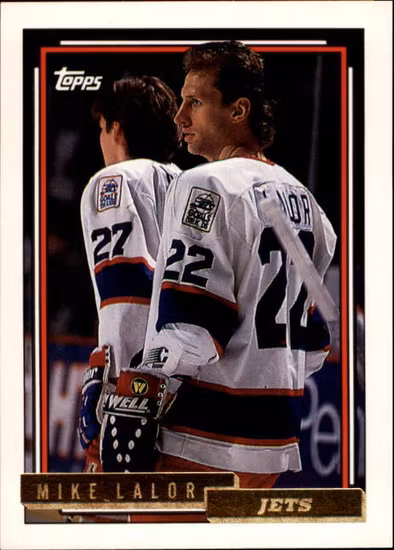 1992-93 Topps Gold #140 Mike Lalor (10-QQ9-NHLJETS)