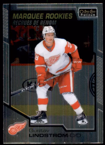 2020-21 O-Pee-Chee Platinum #182 Gustav Lindstrom RC (15-QQ6-NHLREDWINGS)