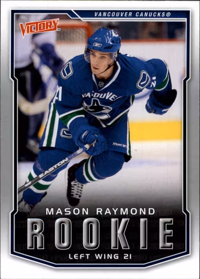 2007-08 Upper Deck Victory #322 Mason Raymond RC (12-QQ11-NHLCANUCKS)