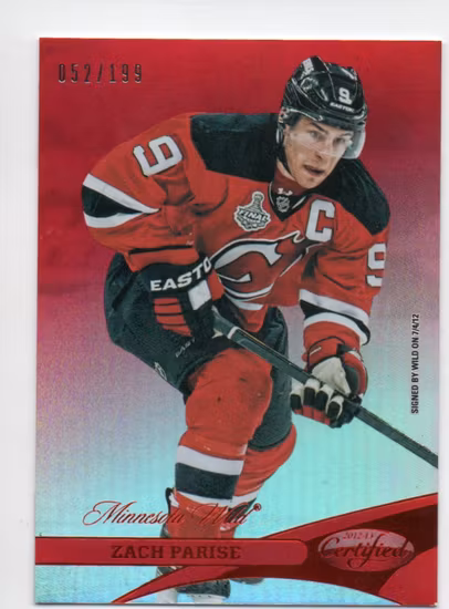 2012-13 Certified Mirror Red #64 Zach Parise (20-QQ11-NHLWILD)