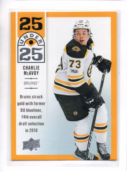 2018-19 Upper Deck 25 Under 25 #U2524 Charlie McAvoy (10-RR5-NHLBRUINS)