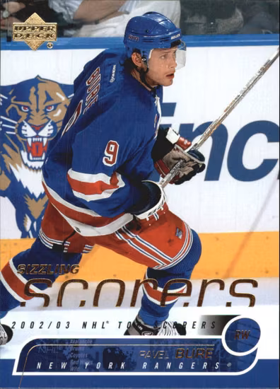 2002-03 Upper Deck Sizzling Scorers #SS11 Pavel Bure (15-QQ8-NHLRANGERS)