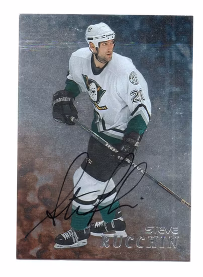1998-99 Be A Player Autographs #151 Steve Rucchin (30-QQ14-NHLDUCKS)