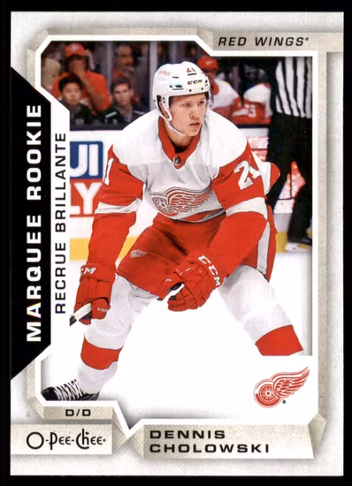 2018-19 O-Pee-Chee #633 Dennis Cholowski RC (10-QQ14-NHLREDWINGS)