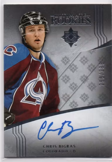 2016-17 Ultimate Collection #109 Chris Bigras AU (30-RR6-NHLAVALANCHE)