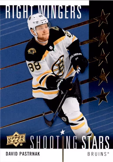 2019-20 Upper Deck Shooting Stars Right Wingers #SSR5 David Pastrnak (25-RR8-NHLBRUINS)
