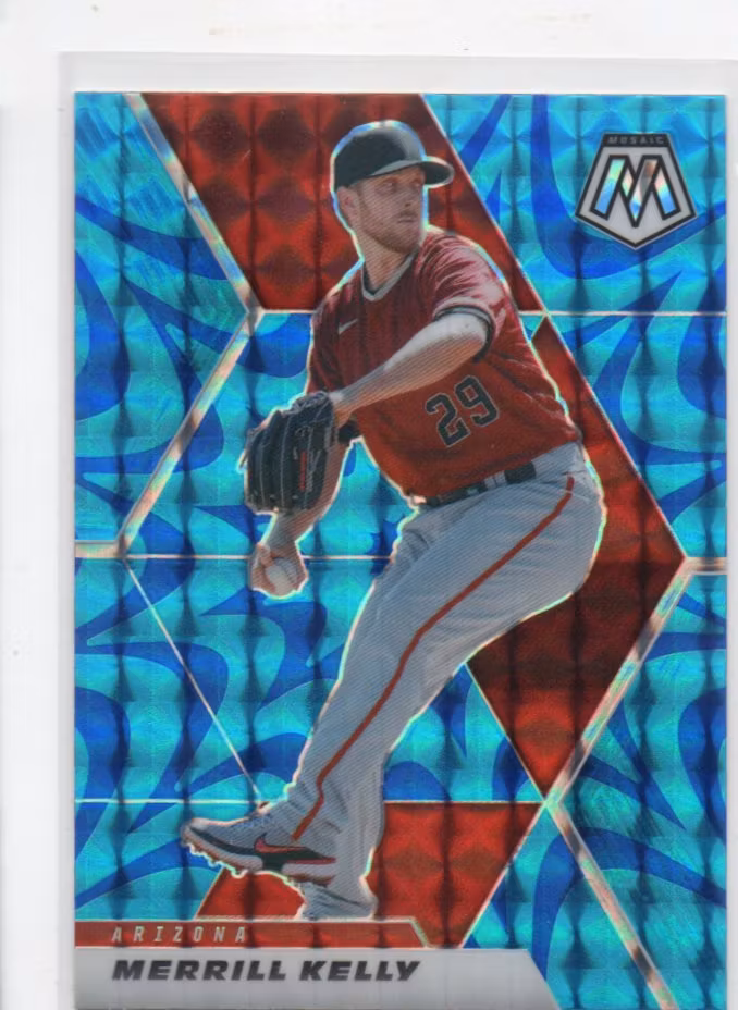 2021 Panini Mosaic Mosaic Reactive Blue #24 Merrill Kelly (15-QQ11-MLBDIAMONDBACKS)