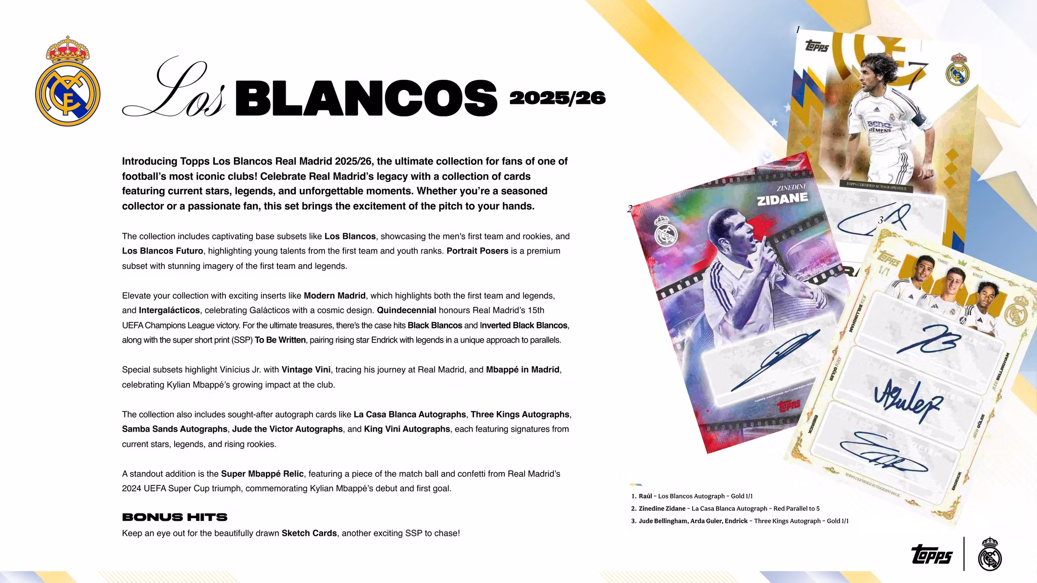 2025-26 Topps Real Madrid Los Blancos (Hobby Box)