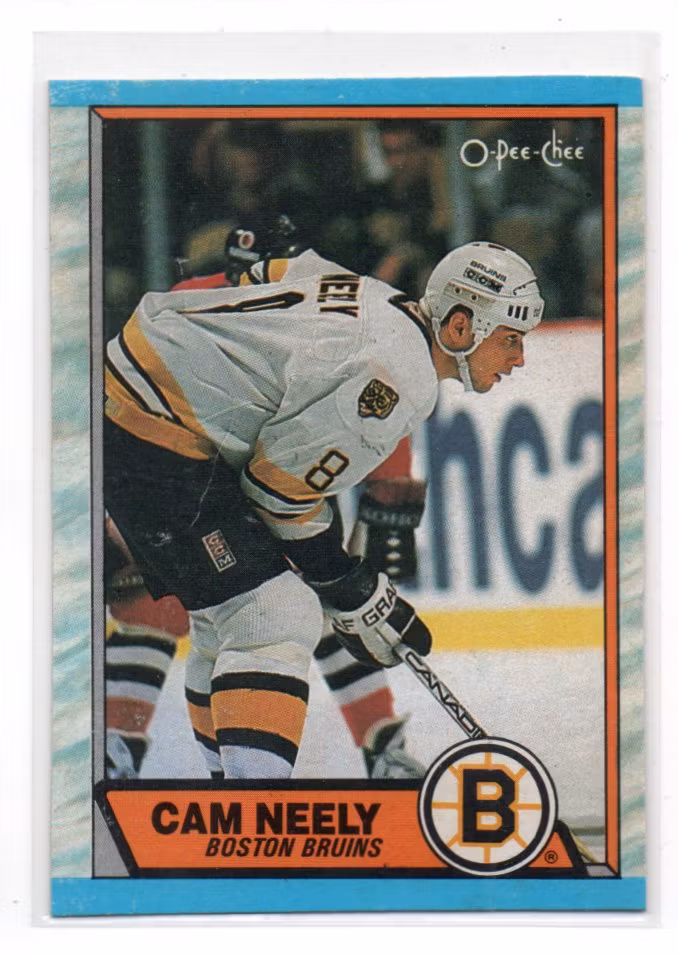 1989-90 O-Pee-Chee Box Bottoms #K Cam Neely (20-RR11-NHLBRUINS)
