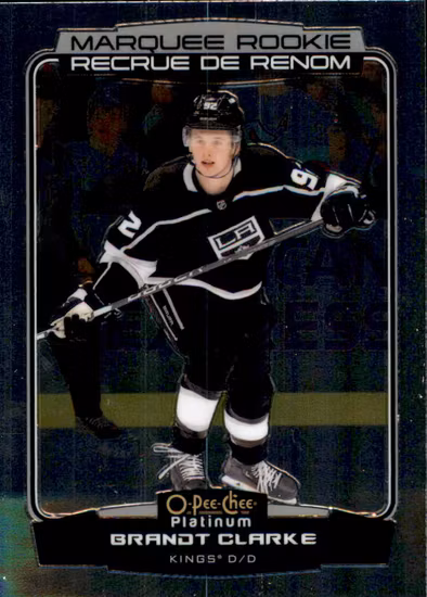2022-23 O-Pee-Chee Platinum #296 Brandt Clarke RC (UU2-NHLKINGS)