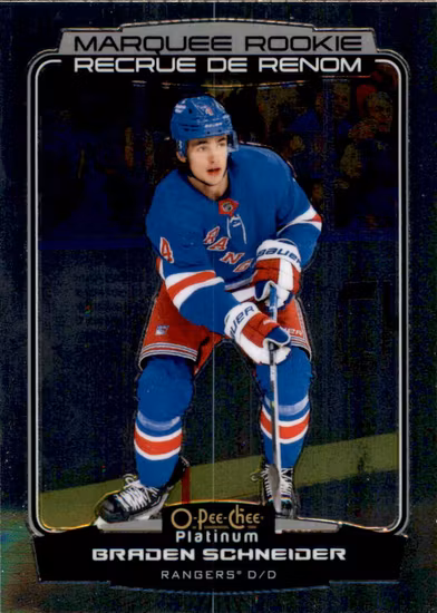 2022-23 O-Pee-Chee Platinum #212 Braden Schneider RC (UU2-NHLRANGERS)
