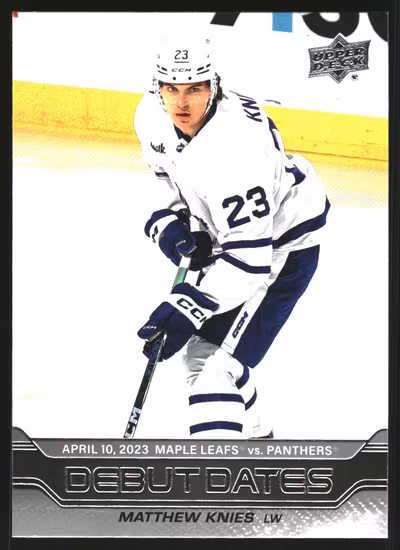 2023-24 Upper Deck Debut Dates #DD18 Matthew Knies (UU2-NHLMAPLELEAFS)