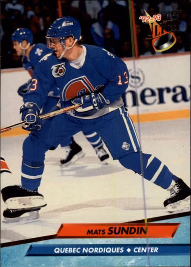 1992-93 Ultra #180 Mats Sundin (UU3-NHLNORDIQUES)
