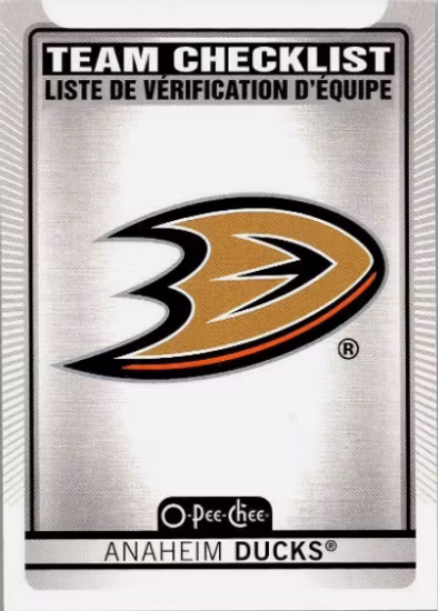 2021-22 O-Pee-Chee Team Checklist #551 Anaheim Ducks (UU3-NHLDUCKS)
