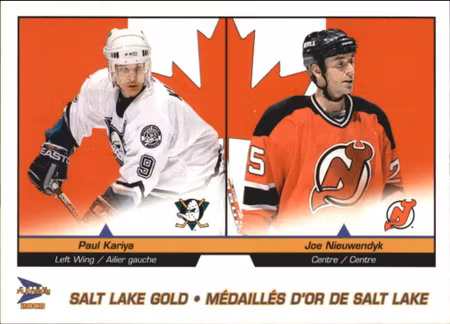 2002-03 McDonald's Pacific Salt Lake Gold #7 P.Kariya/J.Nieuwendyk (UU4-NHLDUCKS+DEVILS)