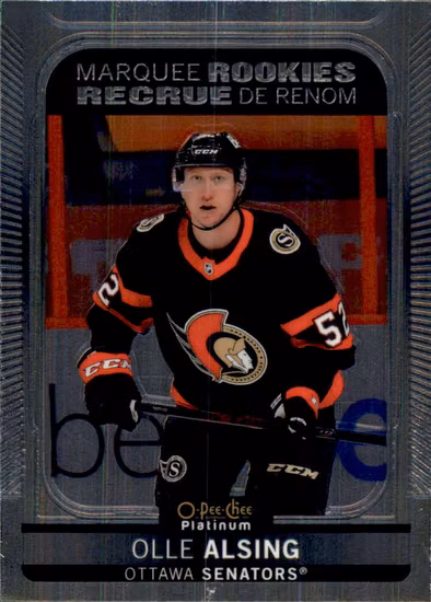 2021-22 O-Pee-Chee Platinum #256 Olle Alsing RC (UU5-NHLSENATORS)