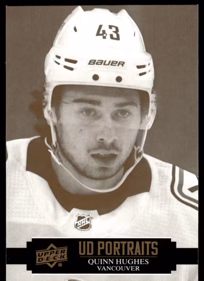 2021-22 Upper Deck Portraits #P1 Quinn Hughes (UU5-NHLCANUCKS)