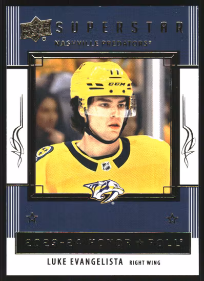 2023-24 Upper Deck Honor Roll #HR40 Luke Evangelista (UU6-NHLPREDATORS)