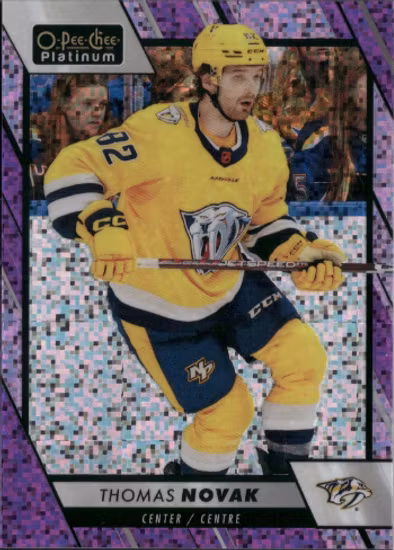 2023-24 O-Pee-Chee Platinum Violet Pixels #32 Thomas Novak (UU7-NHLPREDATORS)