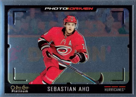 2021-22 O-Pee-Chee Platinum Photo Driven #PD6 Sebastian Aho (UU8-NHLHURRICANES)