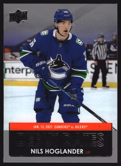 2021-22 Upper Deck Debut Dates #DD17 Nils Hoglander (UU8-NHLCANUCKS)