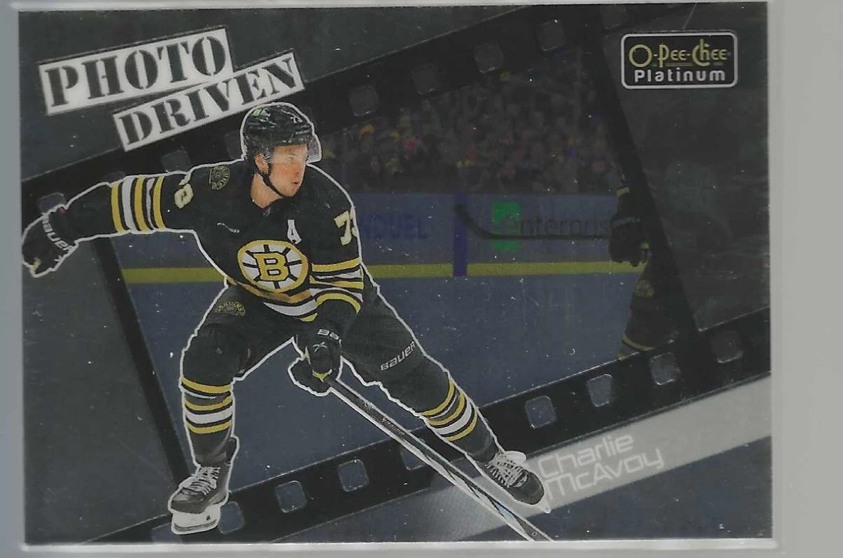 2022-23 O-Pee-Chee Platinum Photo Driven #PD13 Charlie McAvoy (UU9-NHLBRUINS)