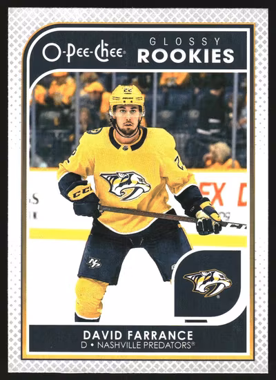 2021-22 O-Pee-Chee Glossy #R19 David Farrance (UU10-NHLPREDATORS)