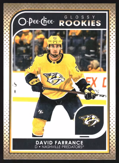 2021-22 O-Pee-Chee Glossy Gold #R19 David Farrance (UU10-NHLPREDATORS)