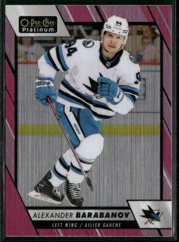 2023-24 O-Pee-Chee Platinum Matte Pink #87 Alexander Barabanov (UU11-NHLSHARKS)