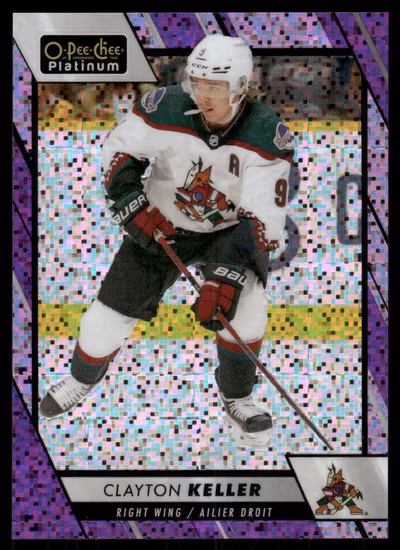 2023-24 O-Pee-Chee Platinum Violet Pixels #137 Clayton Keller (UU12-NHLCOYOTES)