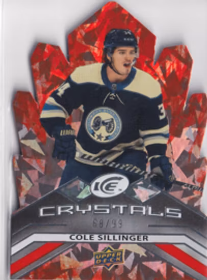 2021-22 Upper Deck Ice Ice Crystals Orange #IC48 Cole Sillinger (UU12-NHLBLUEJACKETS)