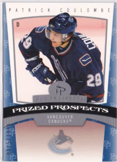 2006-07 Hot Prospects #183 Patrick Coulombe RC (UU12-NHLCANUCKS)