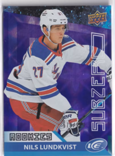2021-22 Upper Deck Ice Sub Zero #SZ39 Nils Lundkvist (UU12-NHLRANGERS)