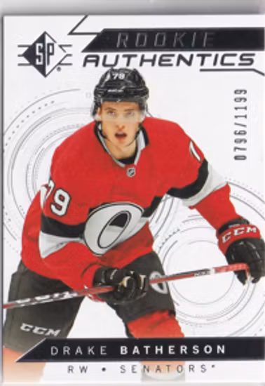 2018-19 SP #128 Drake Batherson RC (UU12-NHLSENATORS)