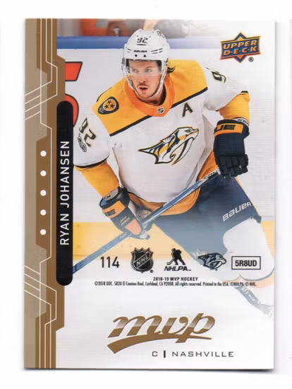 2018-19 Upper Deck MVP Puzzle Back #114 Ryan Johansen (10-II3-NHLPREDATORS)