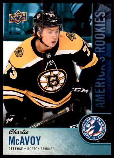 2017-18 Upper Deck National Hockey Card Day USA #USA3 Charlie McAvoy (VV1-NHLBRUINS)
