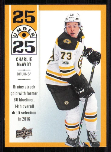 2018-19 Upper Deck 25 Under 25 #U2524 Charlie McAvoy (VV2-NHLBRUINS)
