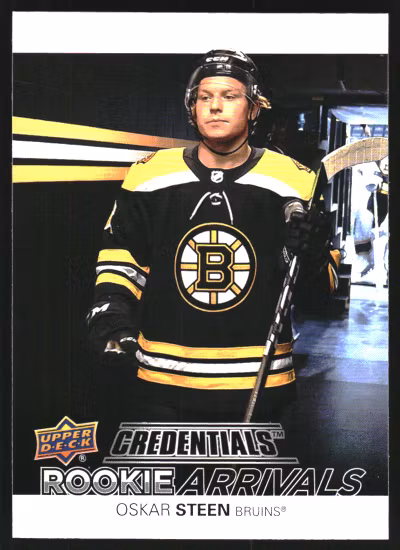 2021-22 Upper Deck Credentials Rookie Arrivals #RA40 Oskar Steen (VV2-NHLBRUINS)