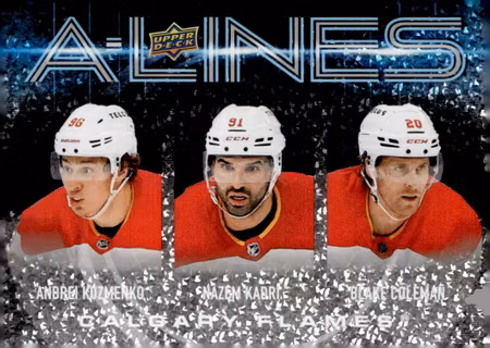 2024-25 Upper Deck A-Lines #AL5 Andrei Kuzmenko/Nazem Kadri/Blake Coleman (VV2-NHLFLAMES)