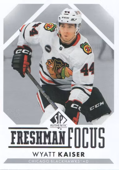 2023-24 SP Authentic Freshman Focus #FF19 Wyatt Kaiser (VV2-NHLBLACKHAWKS)