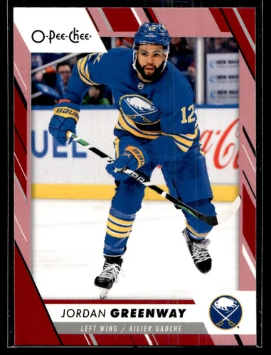 2023-24 O-Pee-Chee Red #393 Jordan Greenway (VV4-NHLSABRES)