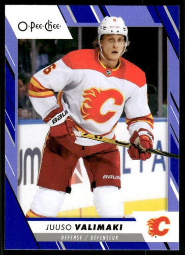 2023-24 O-Pee-Chee Blue #465 Juuso Valimaki (VV4-NHLFLAMES)