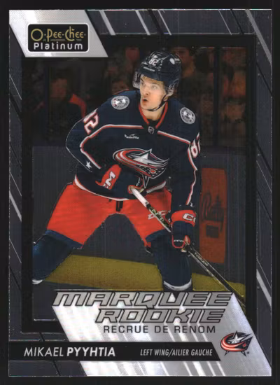 2023-24 O-Pee-Chee Platinum #277 Mikael Pyyhtia RC (VV6-NHLBLUEJACKETS)
