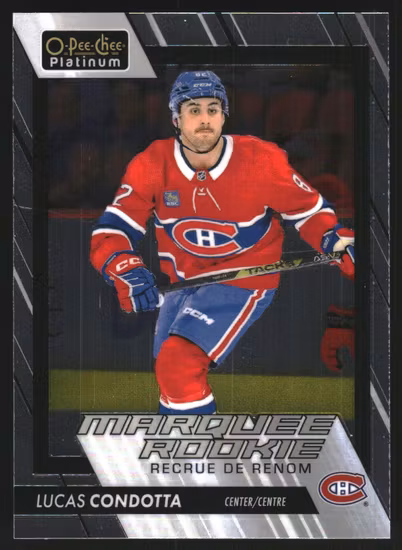 2023-24 O-Pee-Chee Platinum #262 Lucas Condotta RC (VV6-NHLCANADIENS)
