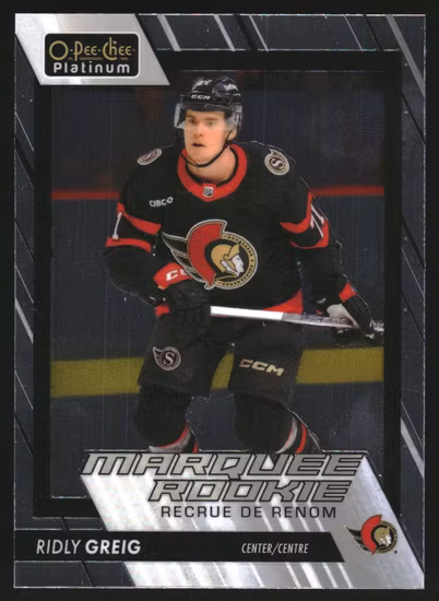 2023-24 O-Pee-Chee Platinum #210 Ridly Greig RC (VV6-NHLSENATORS)