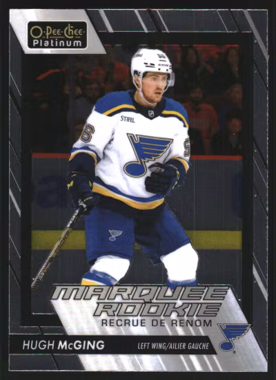 2023-24 O-Pee-Chee Platinum #242 Hugh McGing RC (VV6-NHLBLUES)